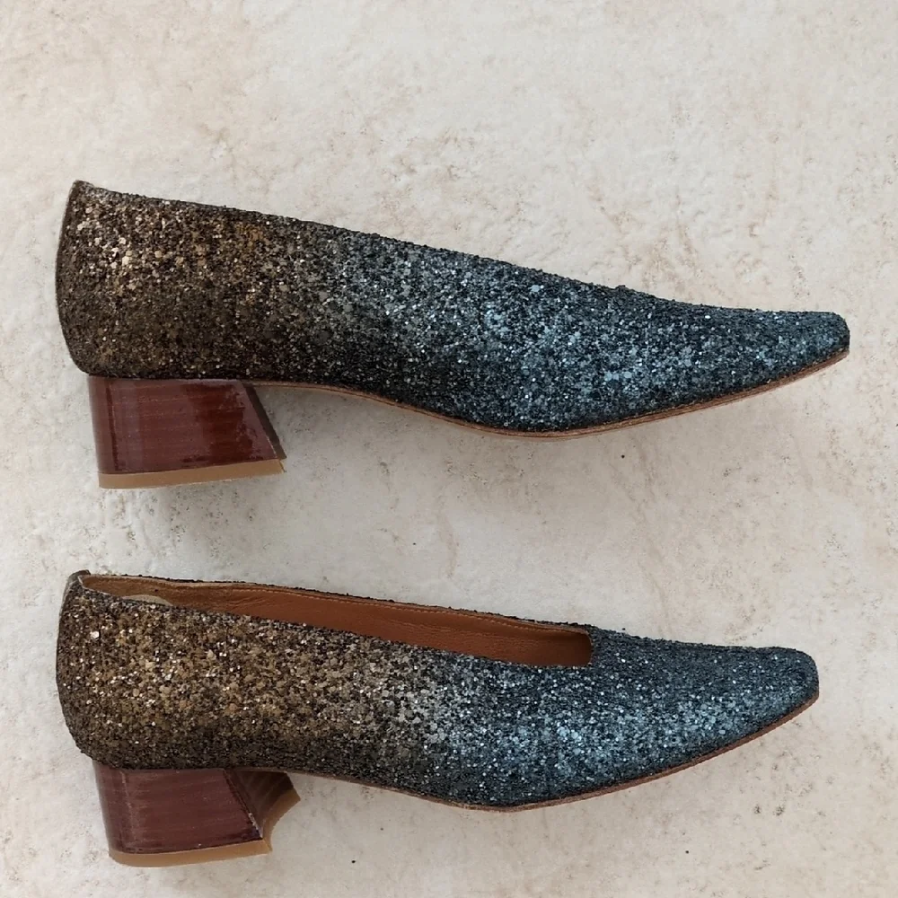 Miista London Glitter Block Heel Shoes - - Picture 5 of 7